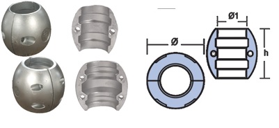 Anodo a Bracciale per Asse Ø 22 mm.